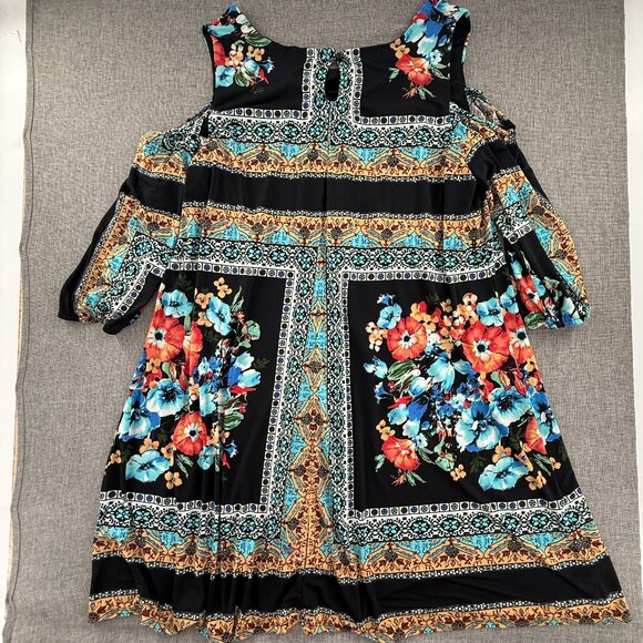 Avenue Shift Dress  Cold Shoulder Plus18 Floral Stretchy - Picture 9 of 12